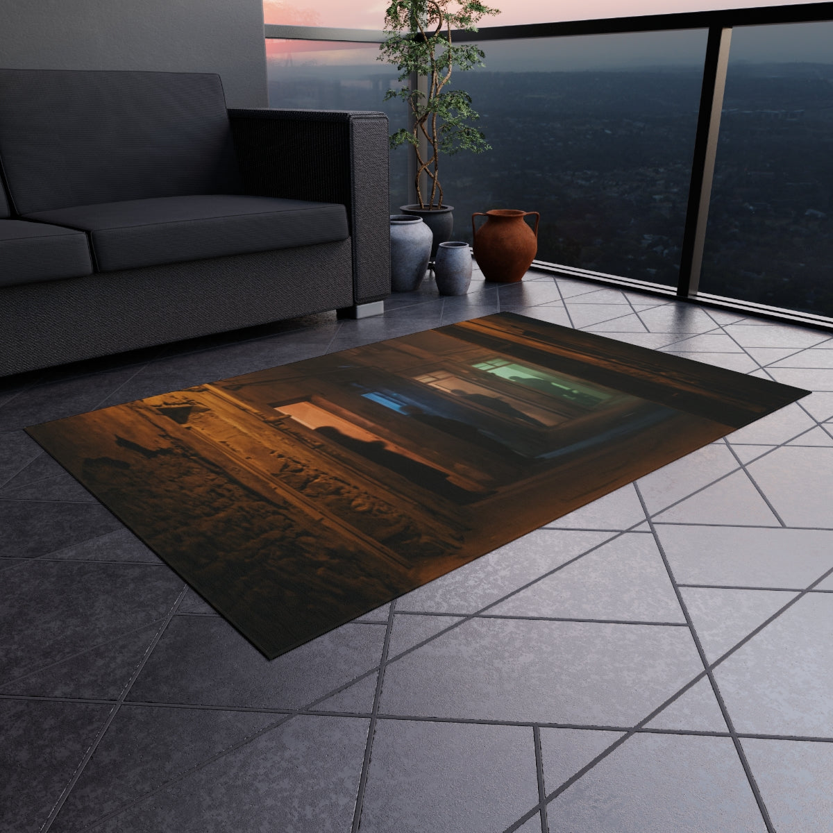 Outdoor Rug - Midnight Echoes Patio Accent | Echovira...