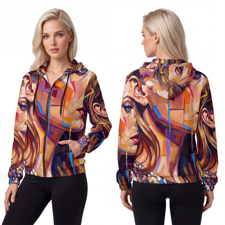 Women's Full-Zip Hoodie - Shattered Elegance