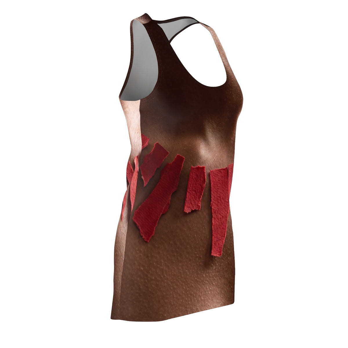 Women's Racerback Dress with Crimson Art
