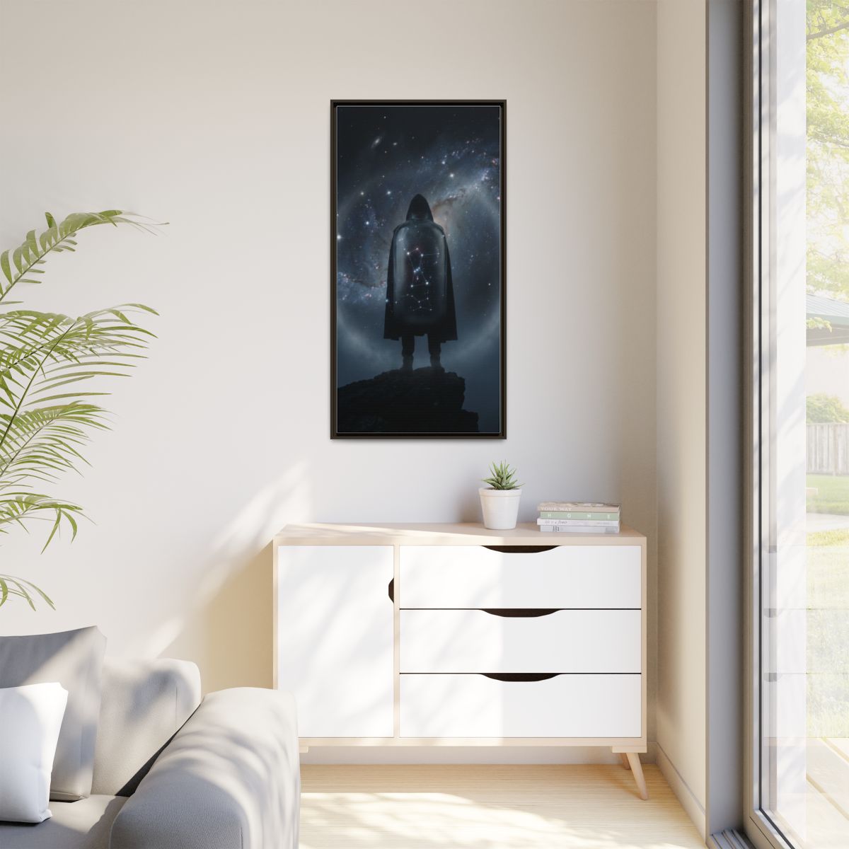 Matte Canvas, Framed - Cosmic Sentinel Orion Constellation...