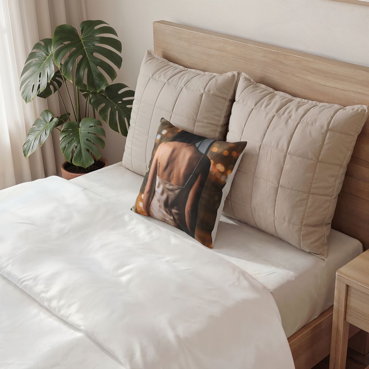 Poly Velvet Pillow - Rainscape Nightscape | Echovira Gallery