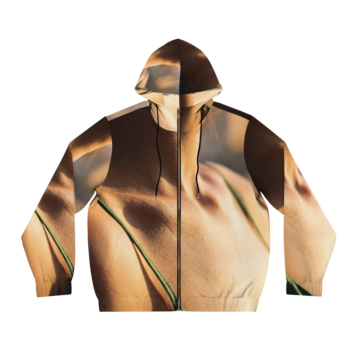 Golden Hour Men's Full-Zip Hoodie - Emerald Glow | Echovira...