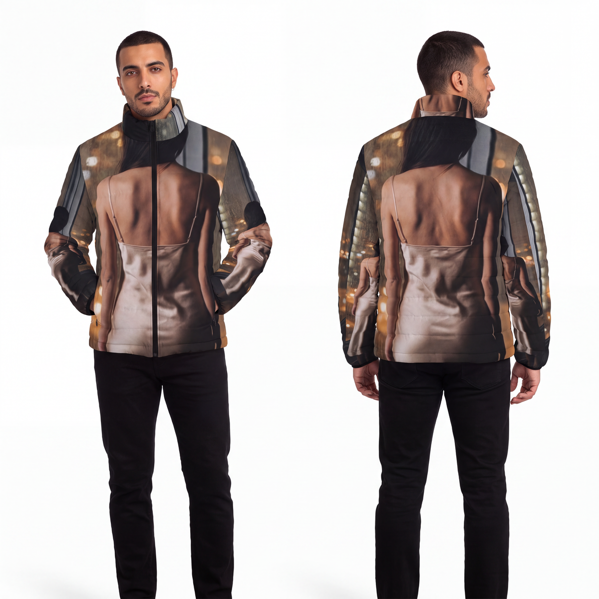 Men's Puffer Jacket - Rainscape Glow Horizon | Echovira...
