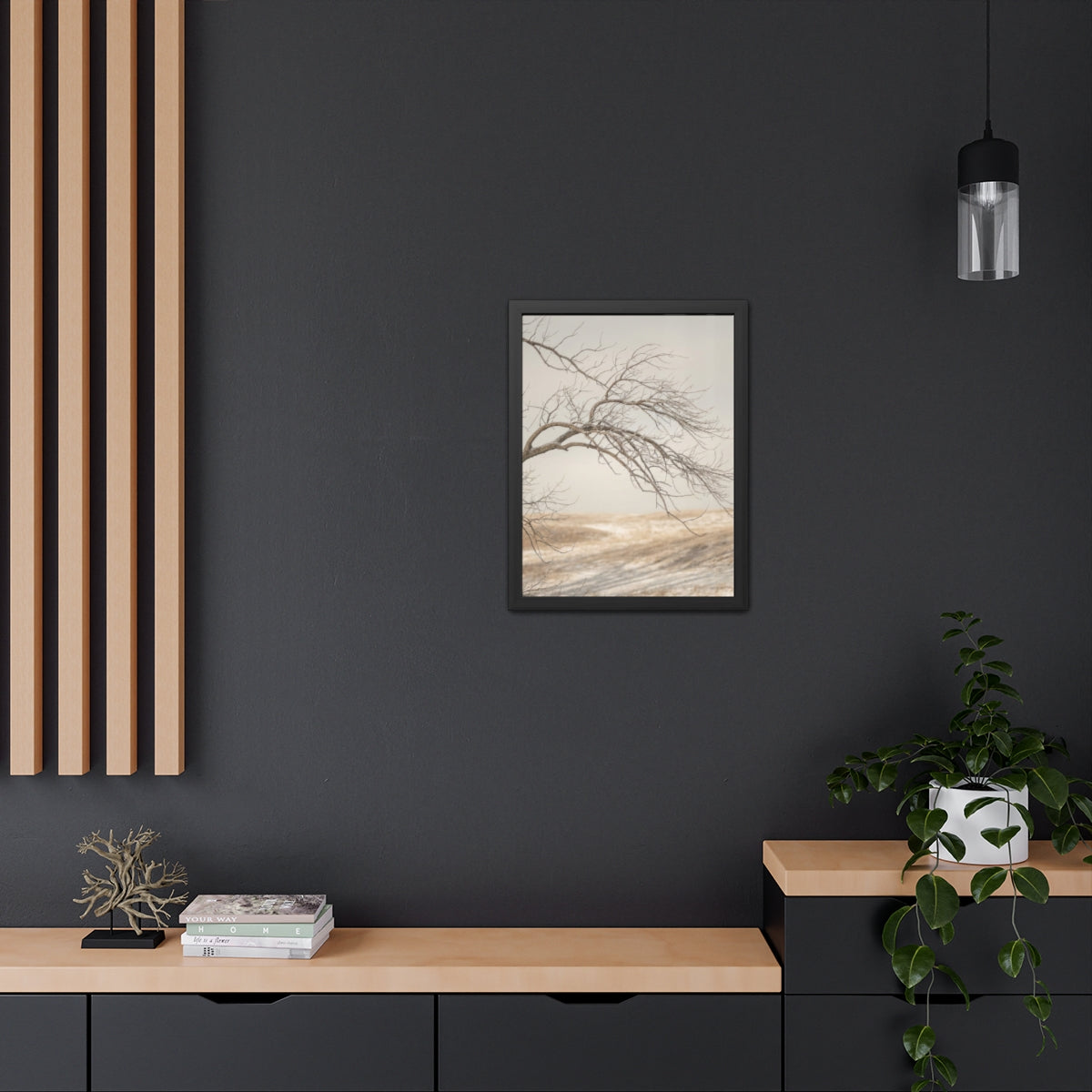 Framed Poster - Minimalist Winter Tree — Portrait