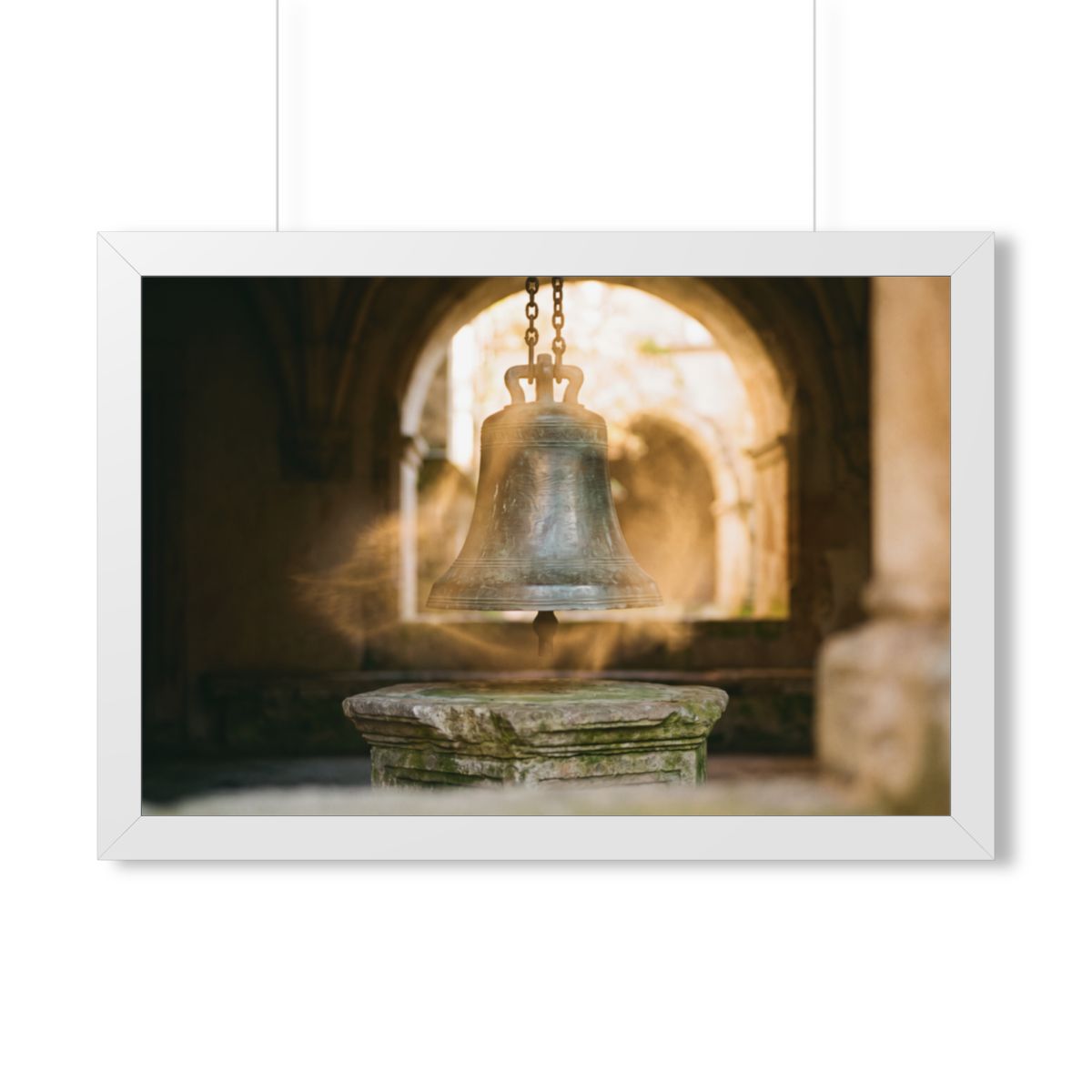 Framed Horizontal Poster - Cloister Bell — White (14×11... |...