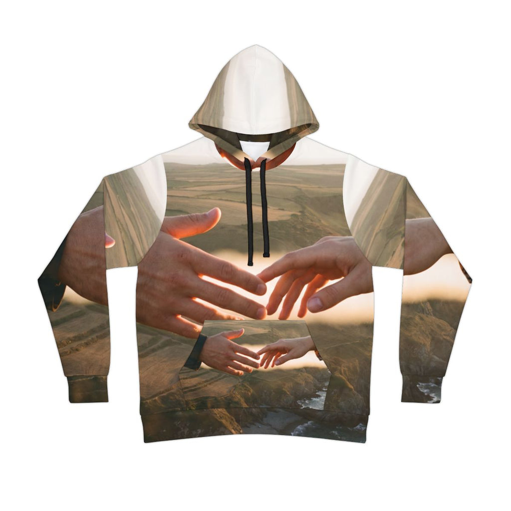 Athletic Hoodie - The Infinite Touch | Ethereal Coastal Art...