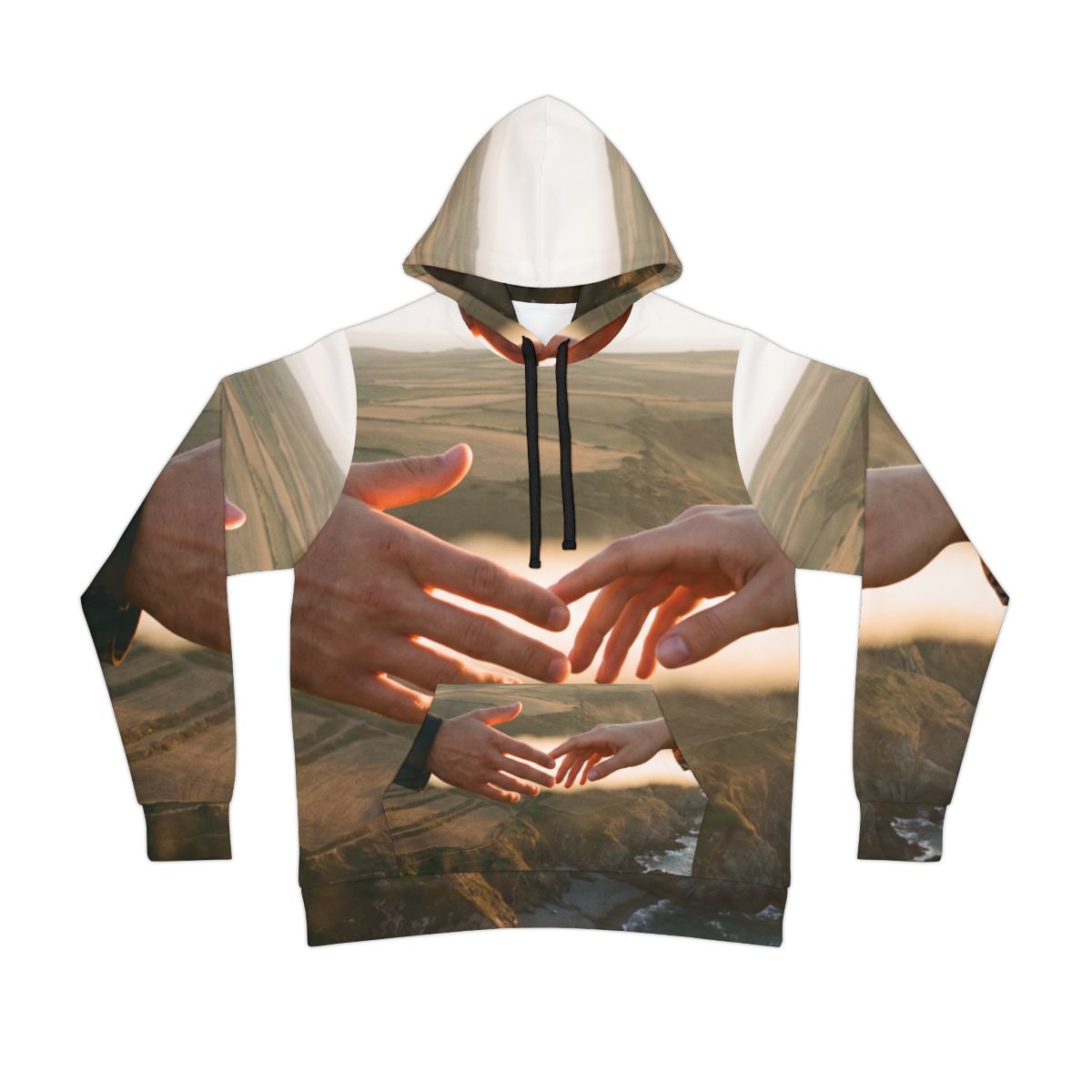 Athletic Hoodie - The Infinite Touch | Ethereal Coastal Art...