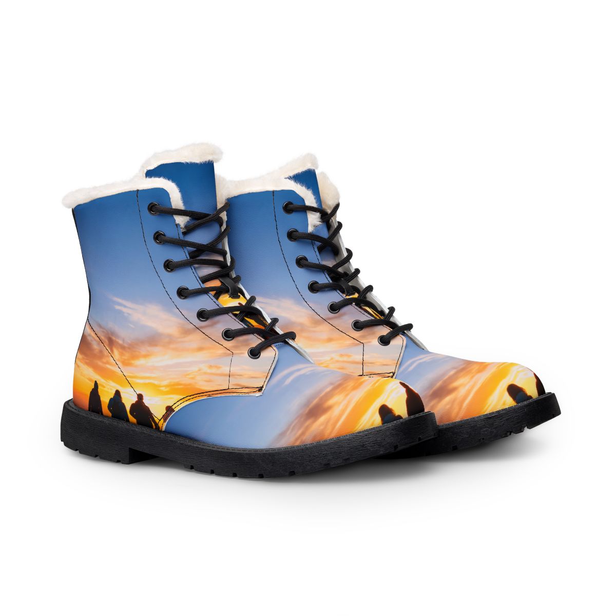 Women's Fur and Leather Boots - Golden Trek