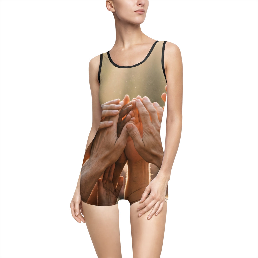 Women's Vintage Swimsuit - Golden Rays of Unity Wall Art |...