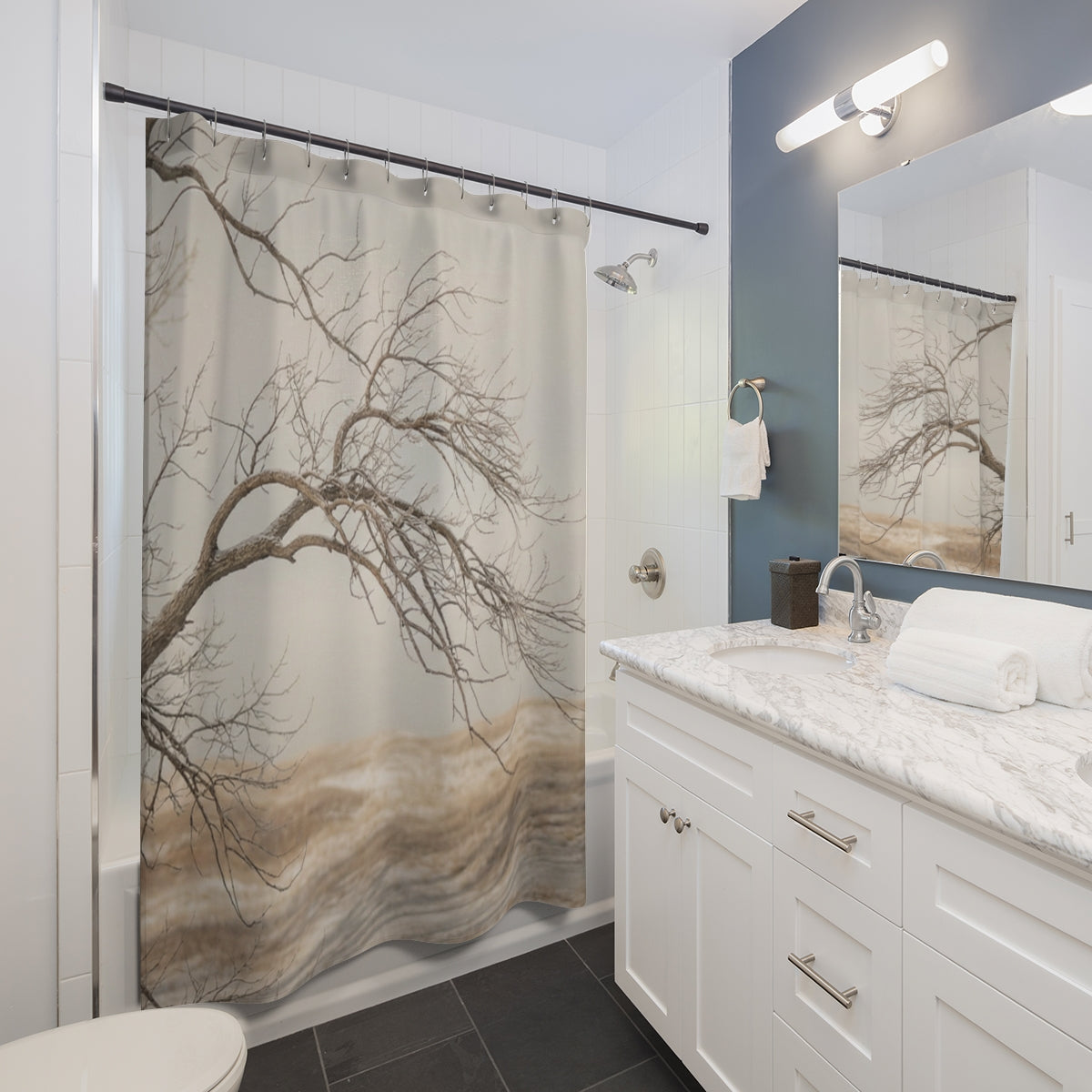 Shower Curtains - Winter Branch Solitude Landscape |...
