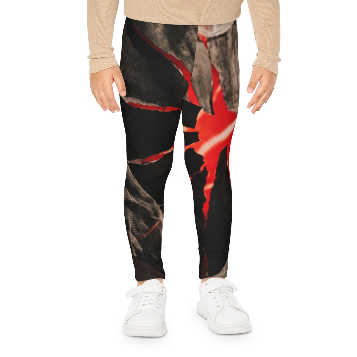 Kids Leggings with Gothic Heart Art