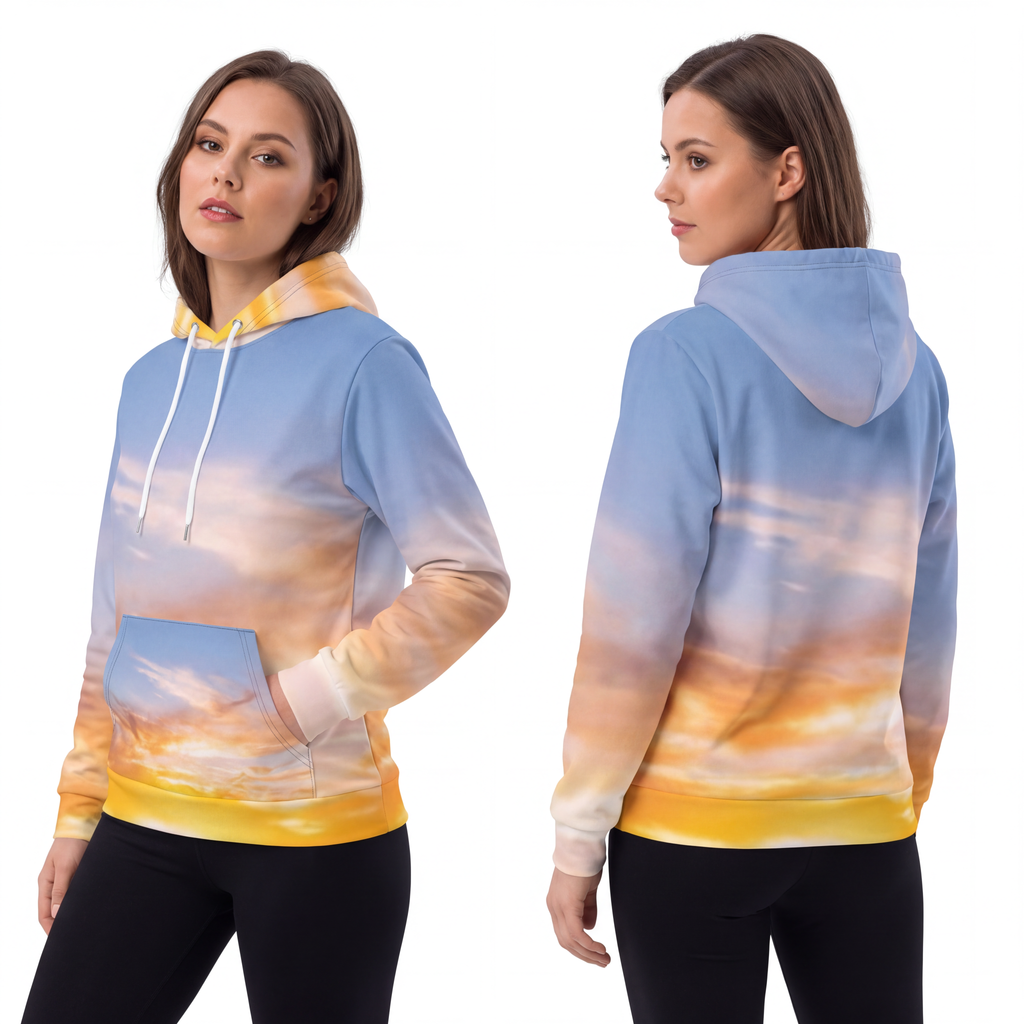 Fashion Hoodie - Golden Mountain Ridge | Echovira Gallery
