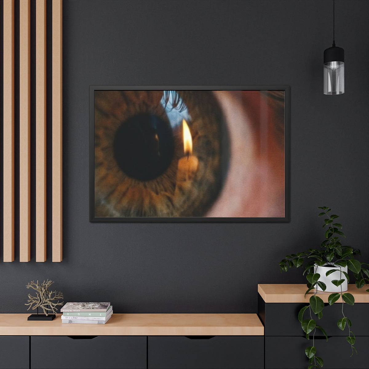 Framed Posters - Amber Iris Reflection Fine Art Print —... |...