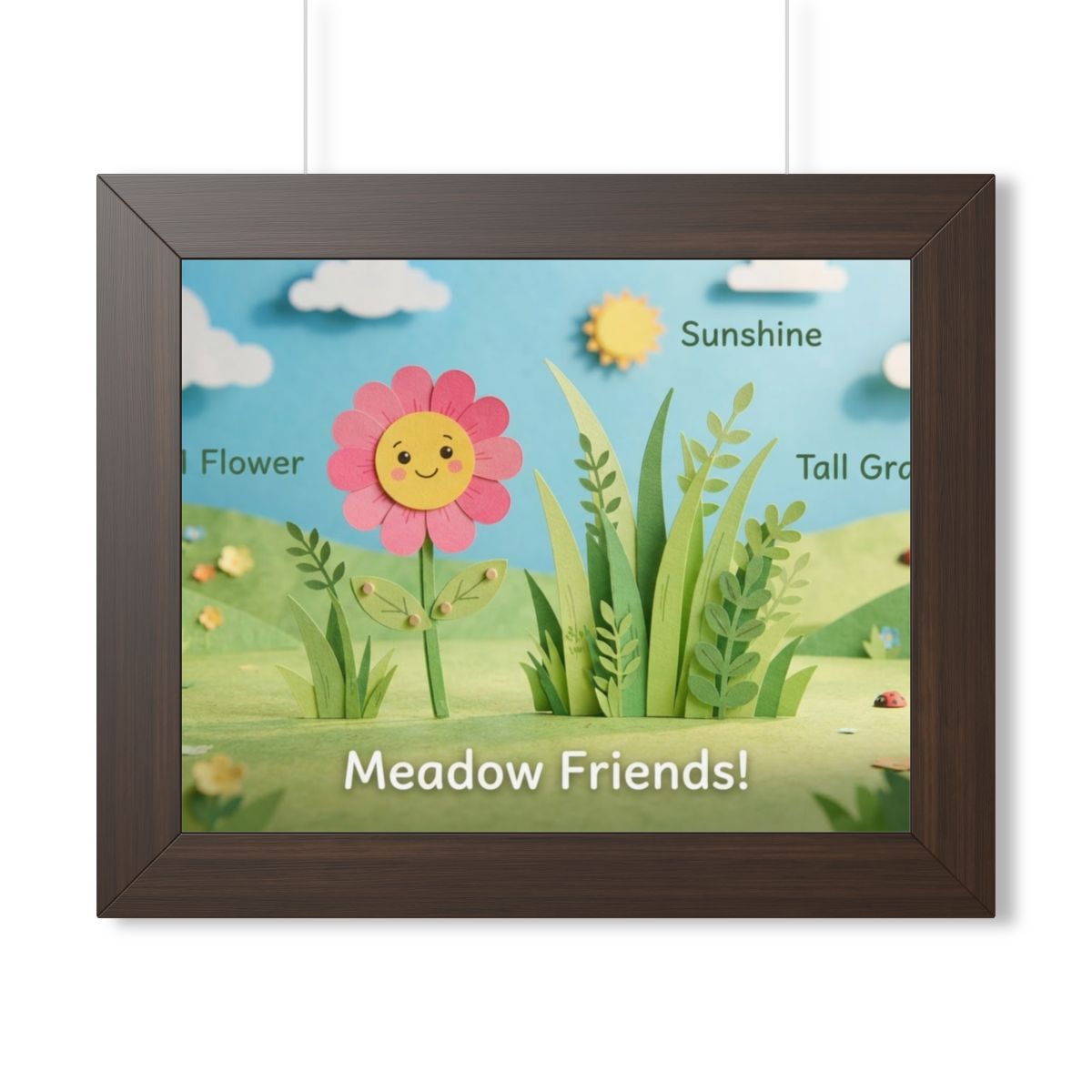 Framed Horizontal Poster - Meadow Vista — Walnut (14×11... |...