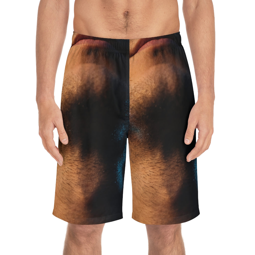 Men's Board Shorts - Neon Horizon Portrait | Echovira...