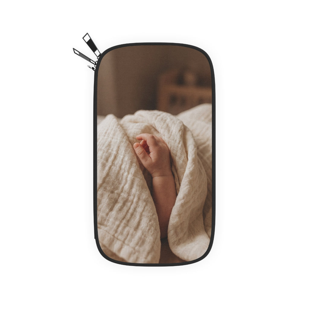 Passport Wallet - Tender Newborn Hand in Soft Muslin Blanket...
