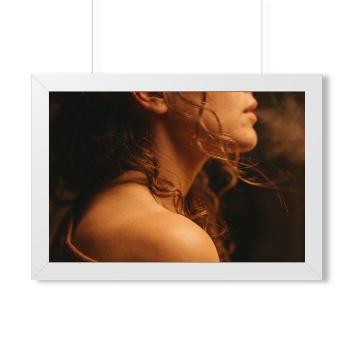 Framed Horizontal Poster - Golden Hour Silhouette Art —... |...