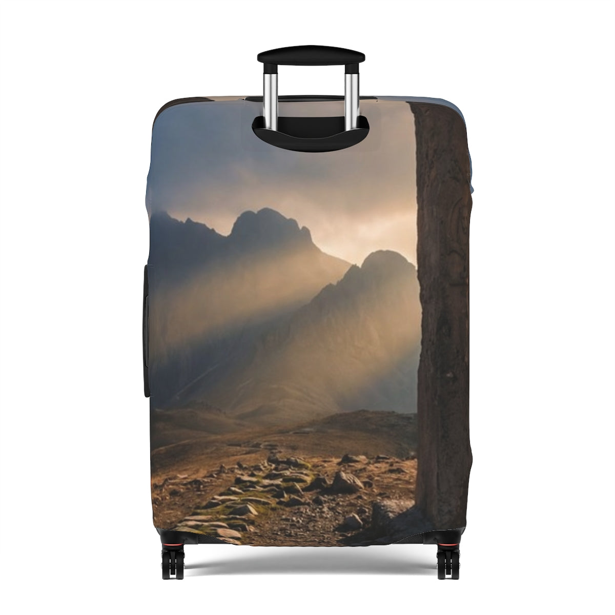 Luggage Cover - Mystic Monolith Ancient Persian Mountain Art...