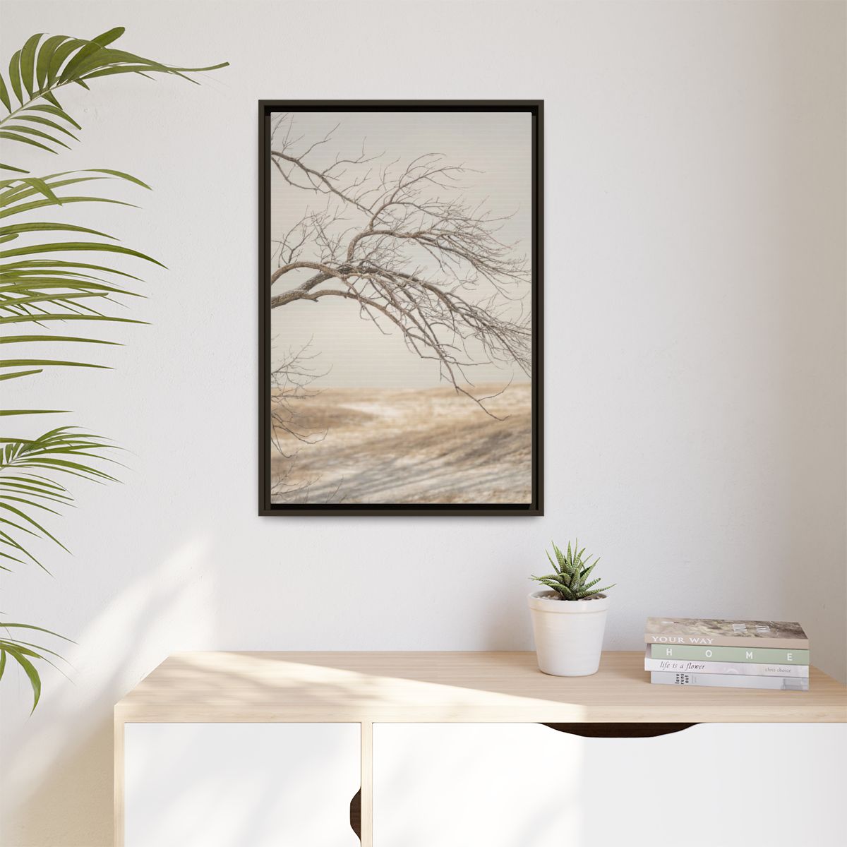 Matte Canvas, Framed - Winter Branch Solitude Landscape —......