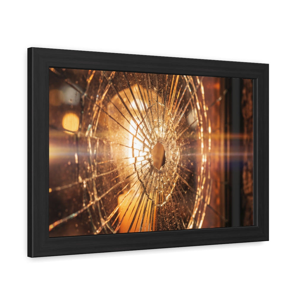 Framed Poster - Moody Fractured Glass — Landscape