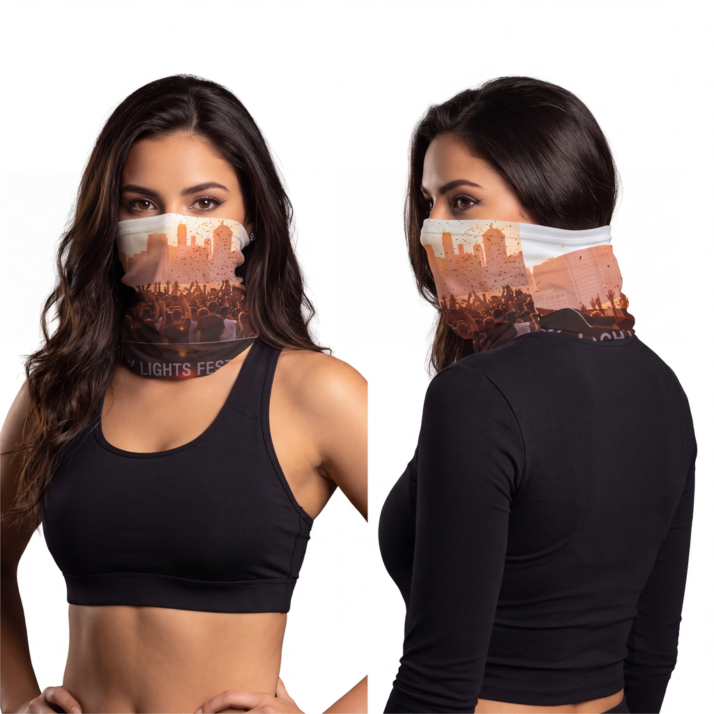 Lightweight Neck Gaiter - City Lights | Echovira Gallery