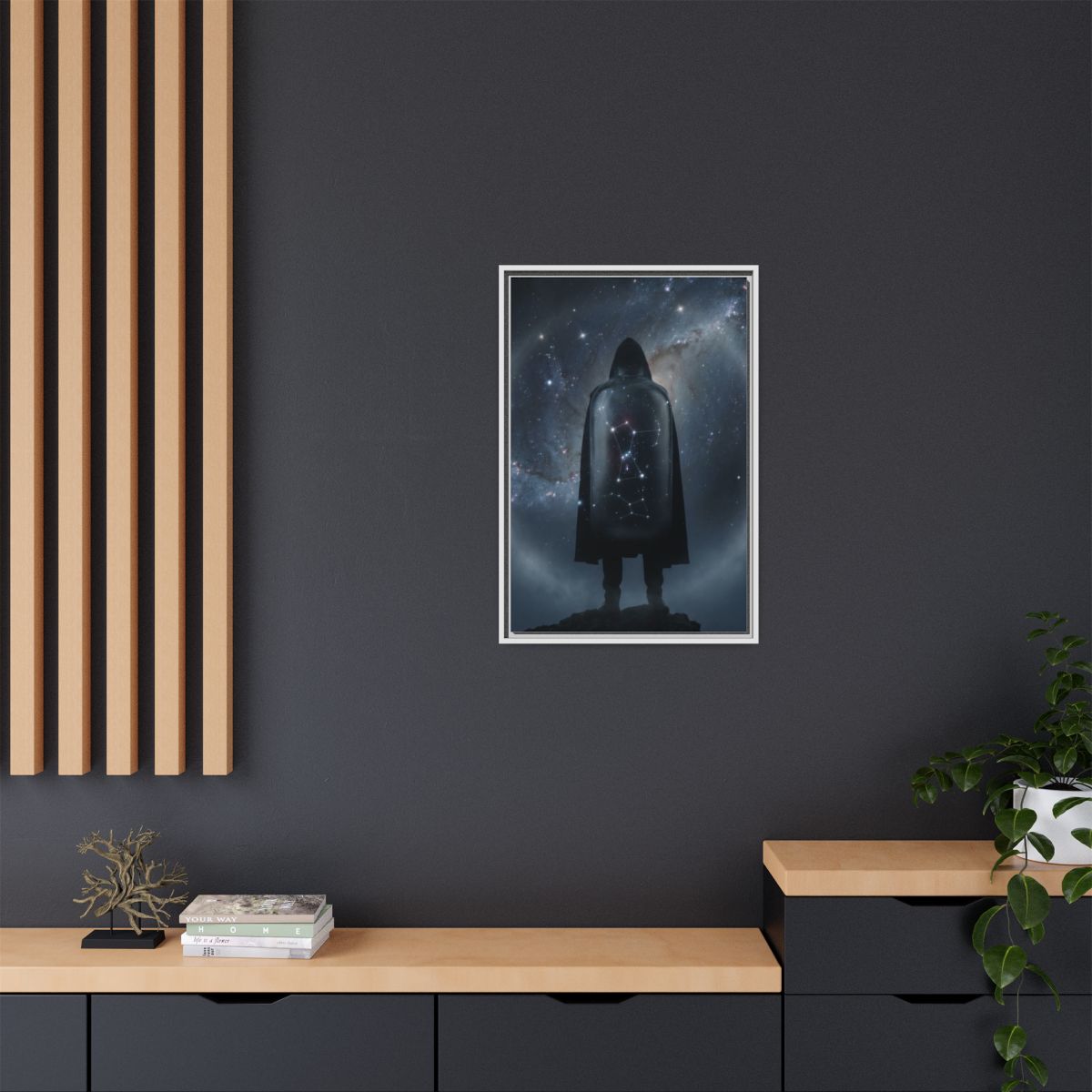 Framed Matte Canvas - Cosmic Sentinel — White / 1.25" (8×10...