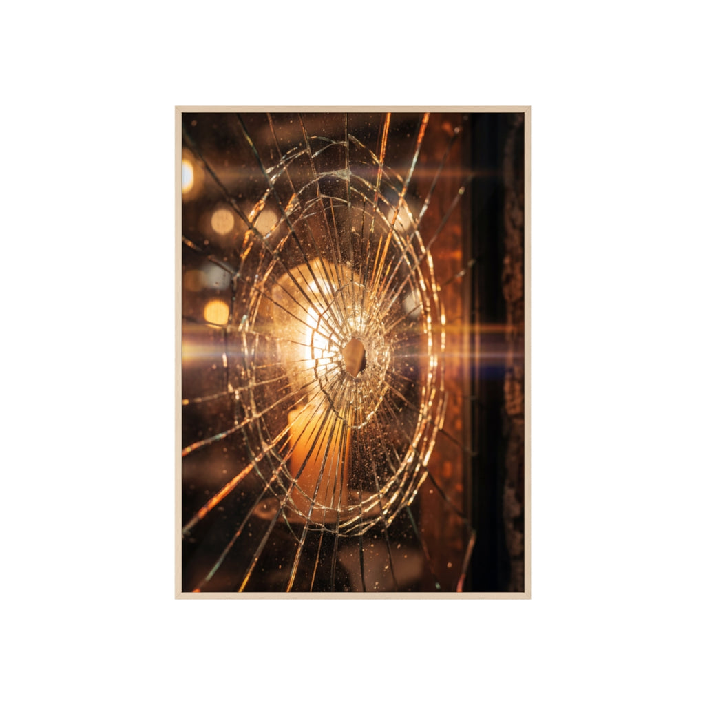 Wood Framed Poster - Cinematic Fracture — Portrait