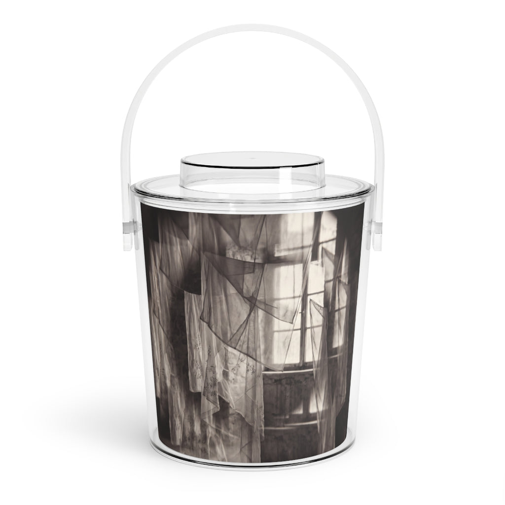 Ice Bucket with Tongs - Spectral Veils | Echovira Gallery