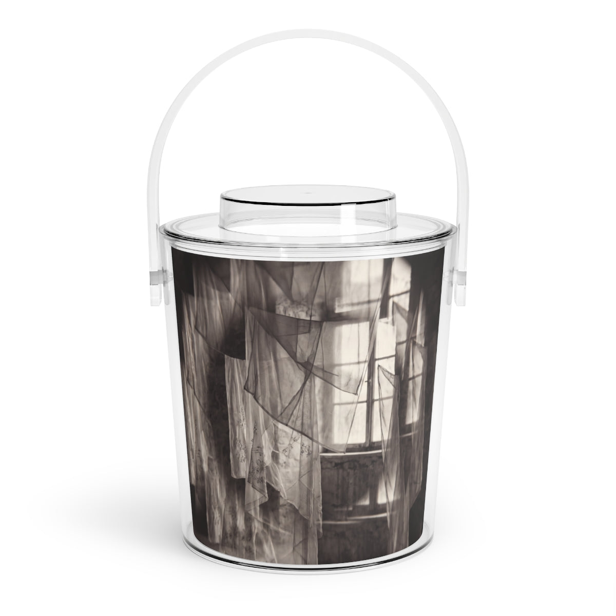 Ice Bucket with Tongs - Spectral Veils | Echovira Gallery