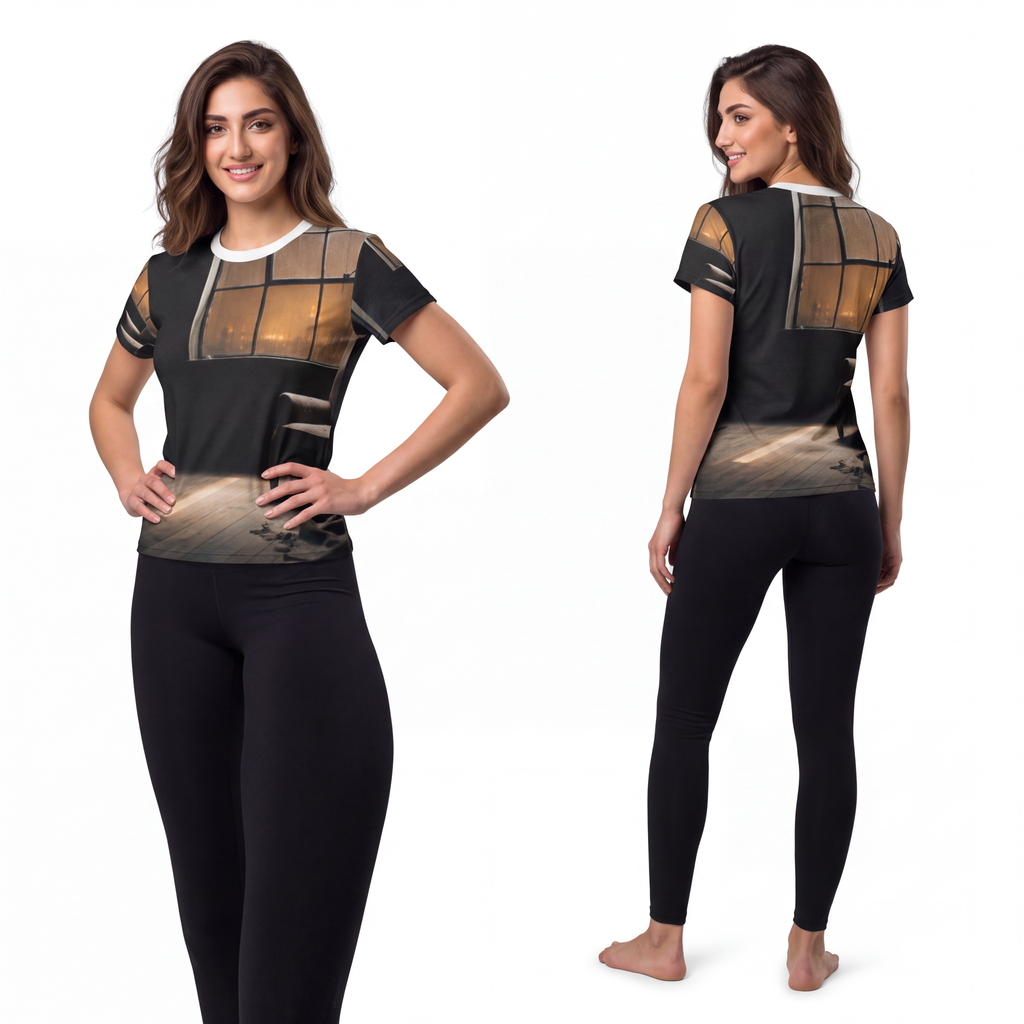 Women's Cut & Sew Tee - Rainy Solitude | Echovira Gallery
