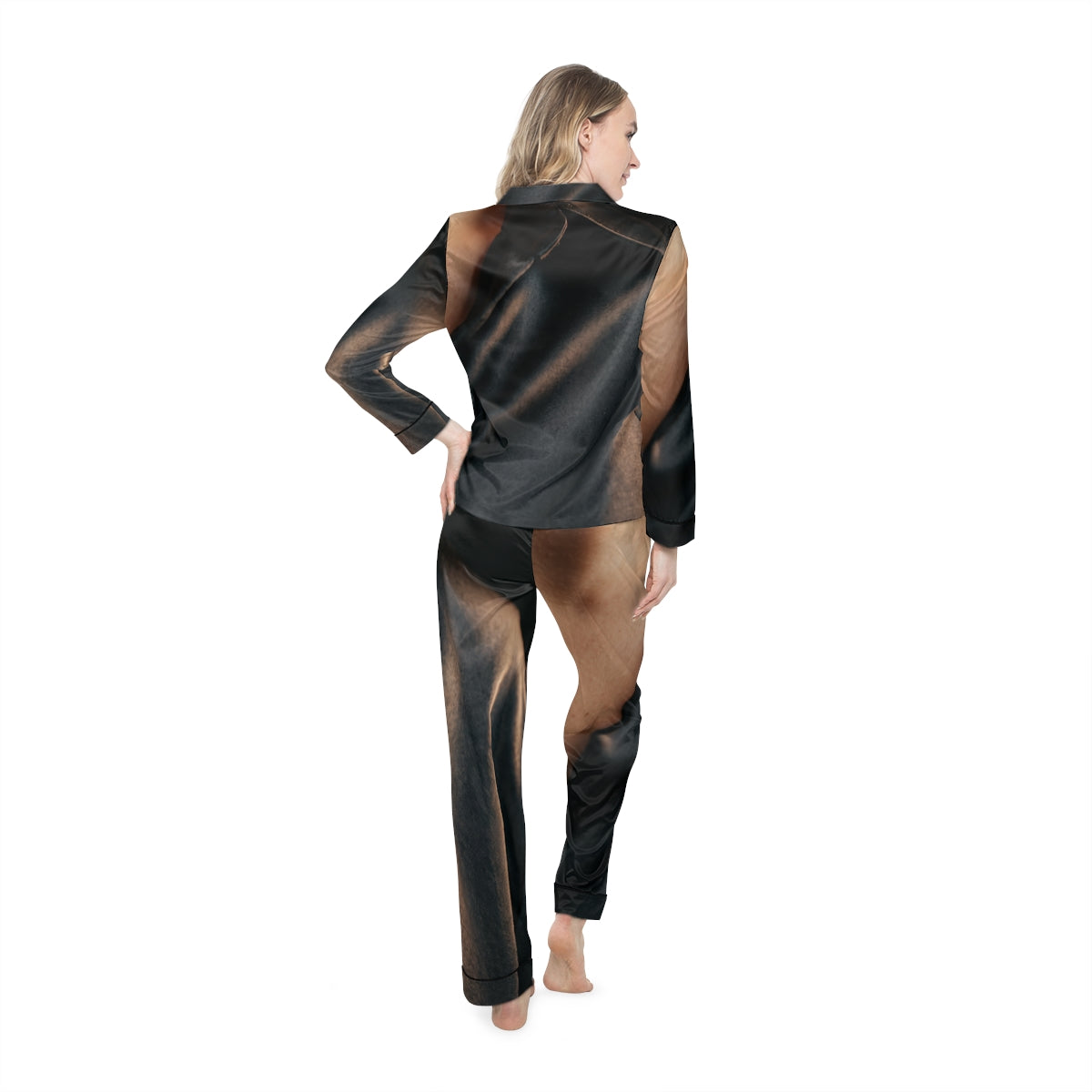Women's Satin Pajamas - Midnight Satin Sleep Set | Echovira...