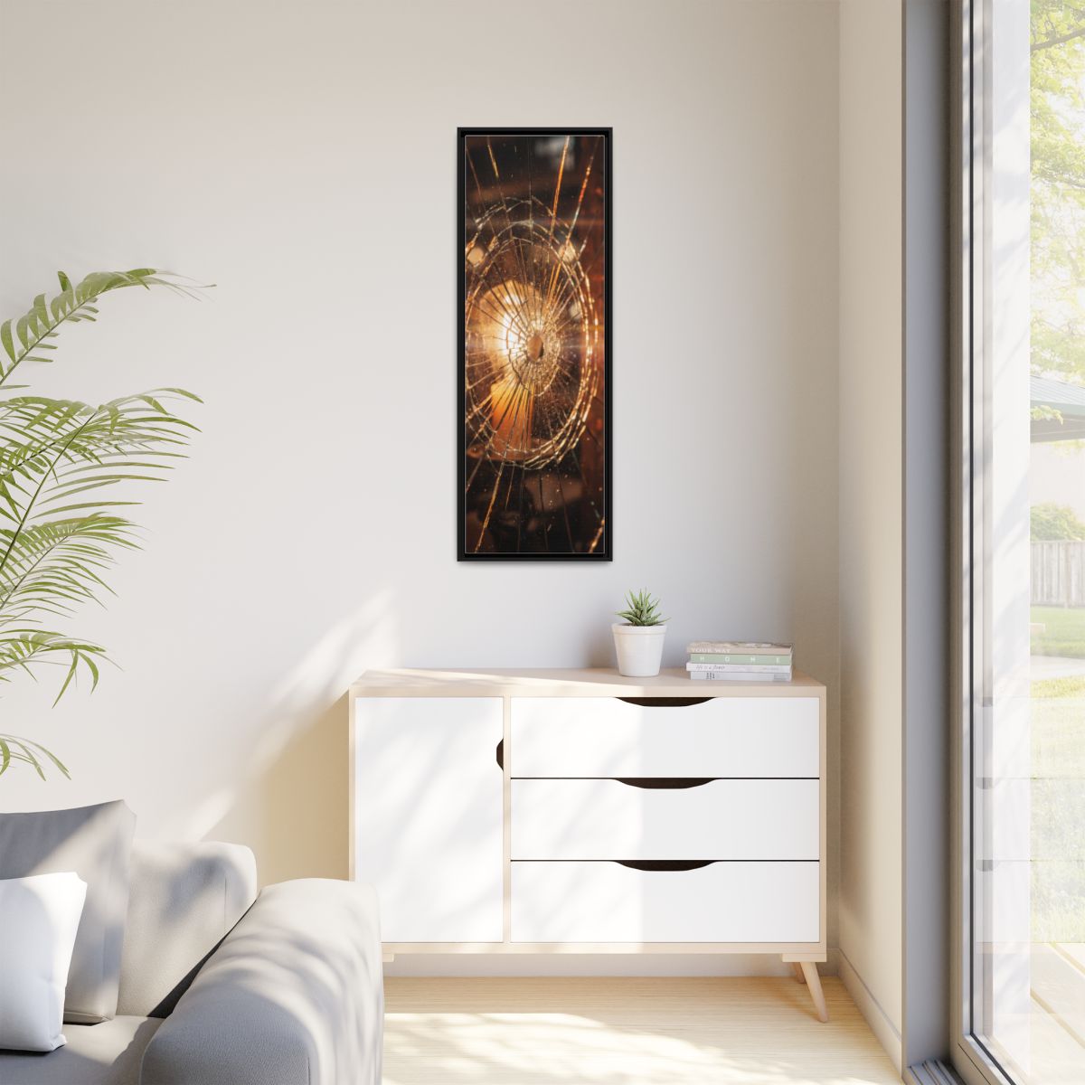 Matte Canvas, Framed - Golden Fractured Art — Black / 1.25"...