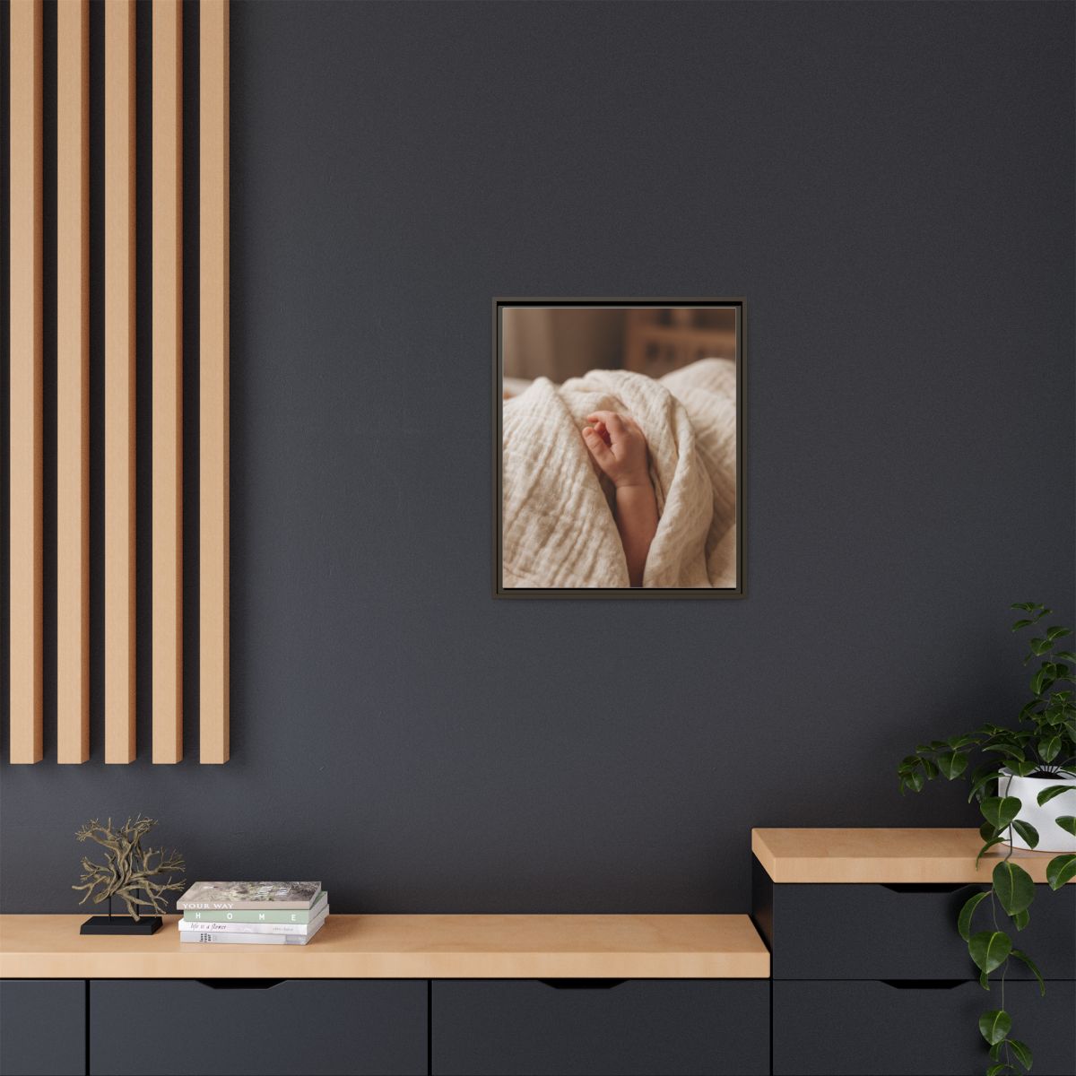Framed Matte Canvas - Neutral Nursery — Espresso / 1.25"