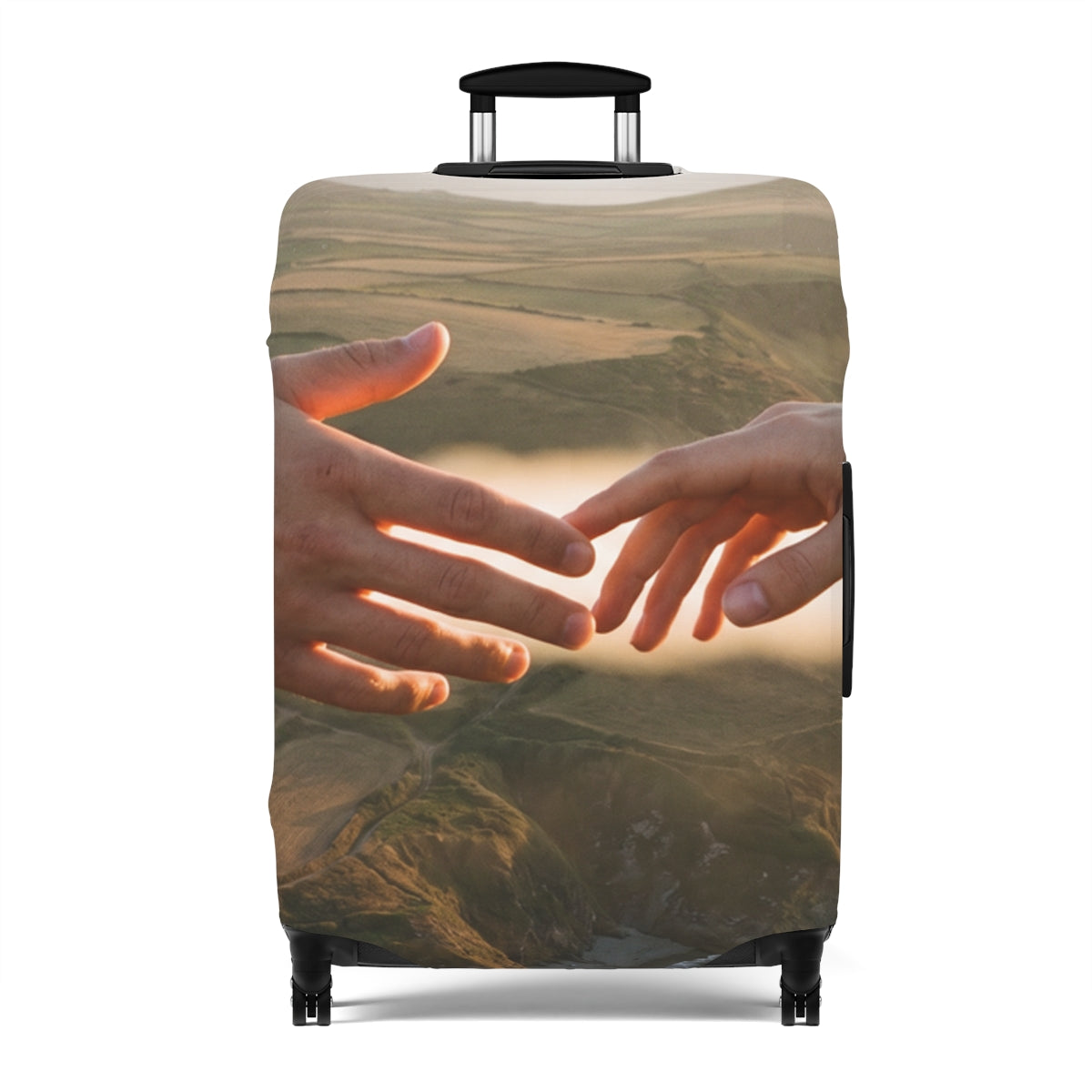 Luggage Cover - The Infinite Touch | Ethereal Coastal Art |...