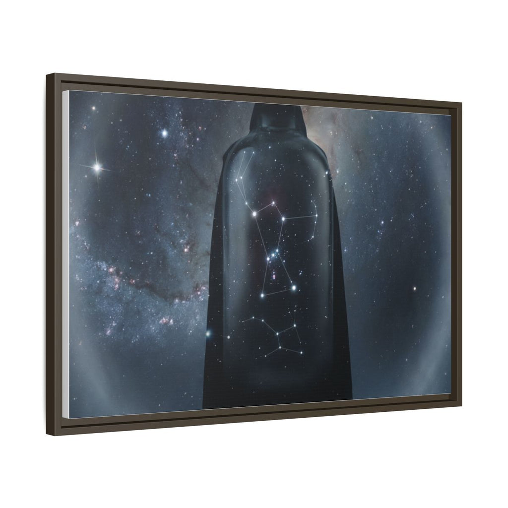 Framed Matte Canvas - Cosmic Sentinel — Espresso / 1.25" (10×8, 12×9, 14×11, 16×12, 20×10, 18×12, 20×16, 24×16, 24×18, 36×12, 24×20, 32×16, 30×20, 30×24, 32×24, 48×16, 36×24, 48×24, 40×30, 60×20, 48×32, 60×30 & 60×40)