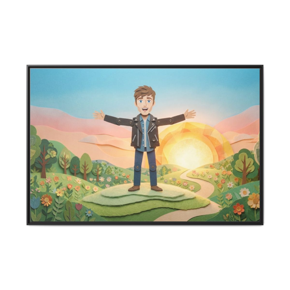 Framed Matte Canvas - Sunny Meadow Story — Black / 1.25"......