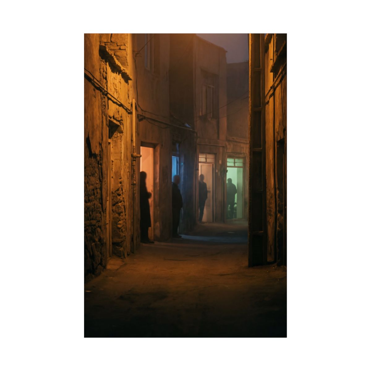 Matte Vertical Posters - Shadowed Alleyway Mystery Art Print...