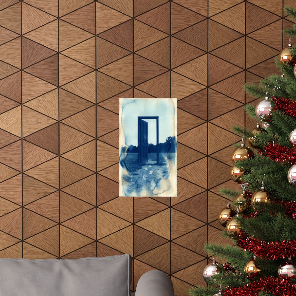 Matte Vertical Poster - Cyanotype Gate (8×10 & 36×54) |...