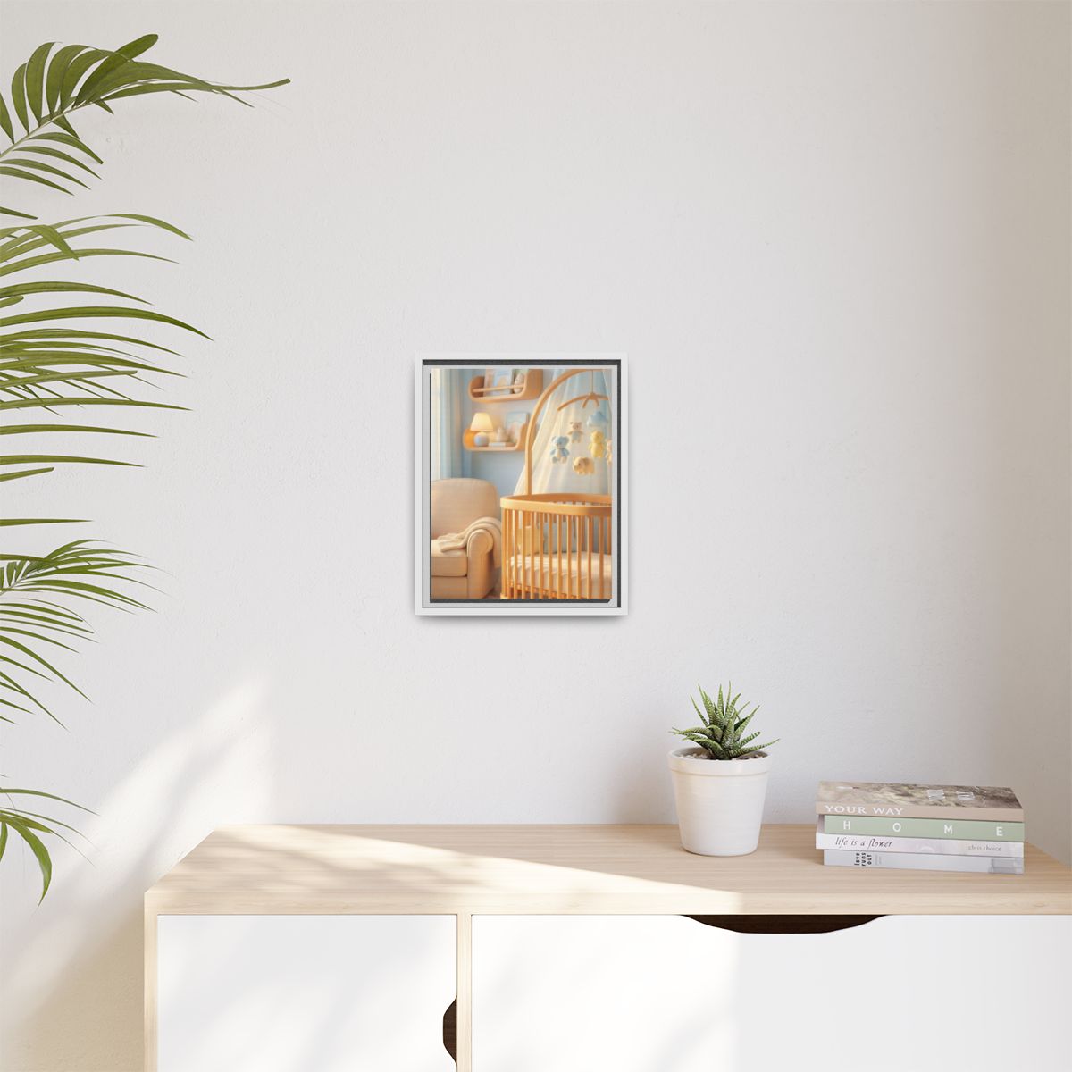 Matte Canvas, Framed - Dreamy Serene Nursery Art — White /...
