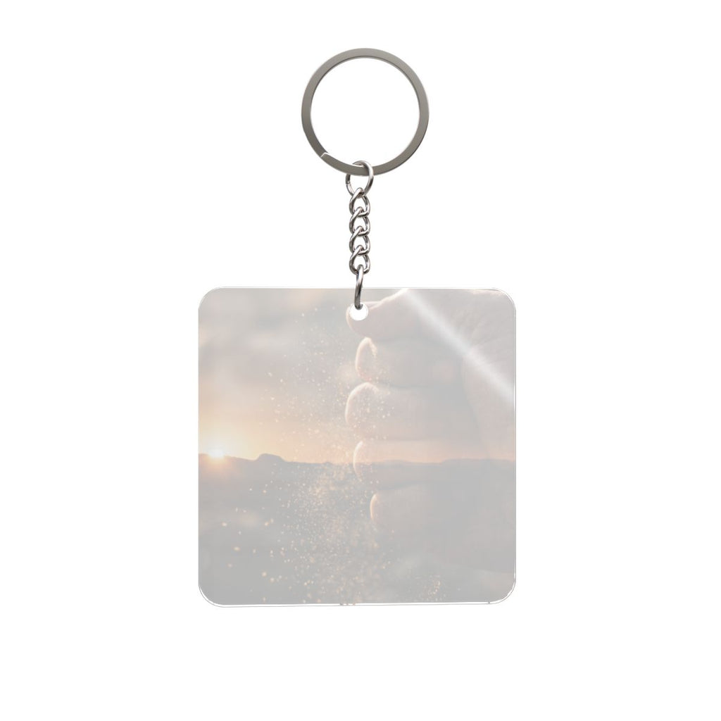 Square Keychain - Sands of Time Desert Sunset Art | Echovira...