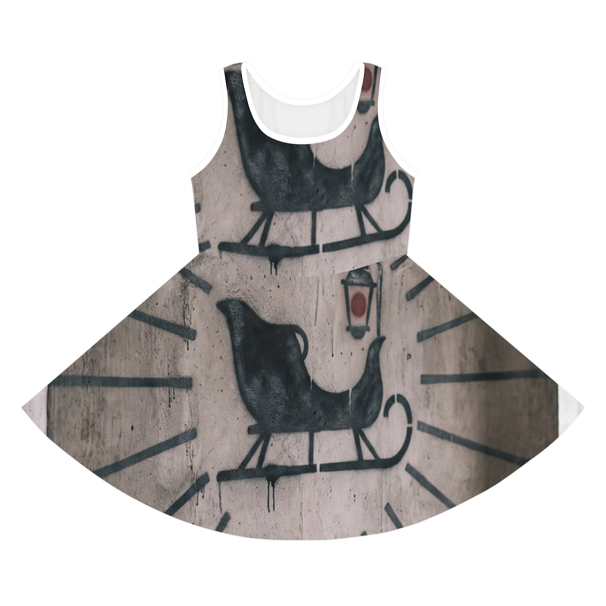 Girls' Sleeveless Sundress Vintage Sleigh Art