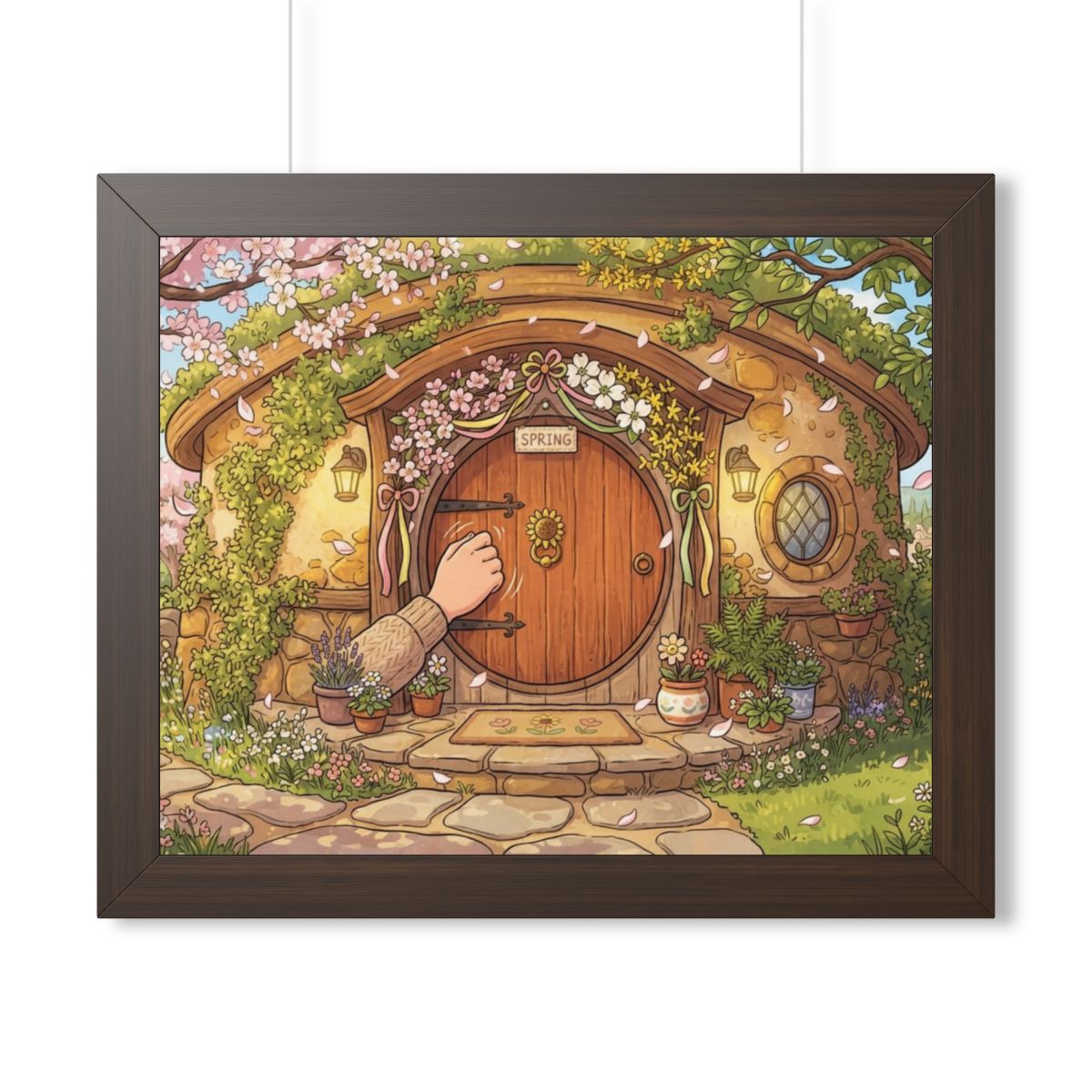 Framed Horizontal Poster - Spring Garden Entry — Walnut... |...