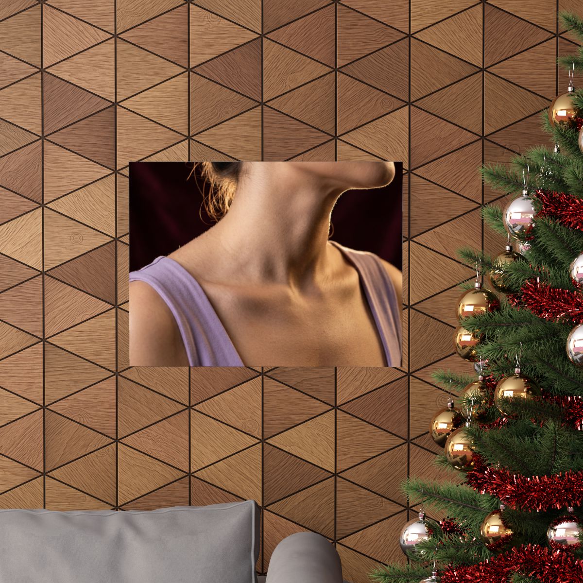 Matte Horizontal Posters - Golden Contour Minimalist... |...