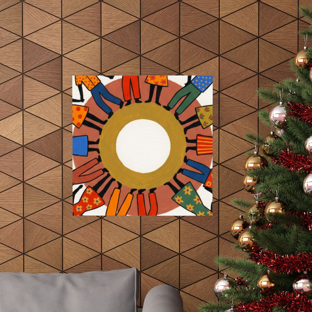 Matte Vertical Poster - Unity Mandala Folk Art (8×10 & 36×54)