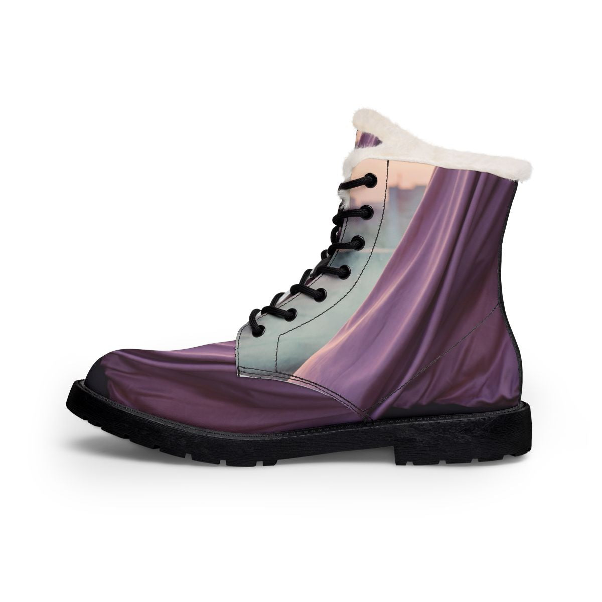 Lilac Skyline Women's Fur and Leather Boots