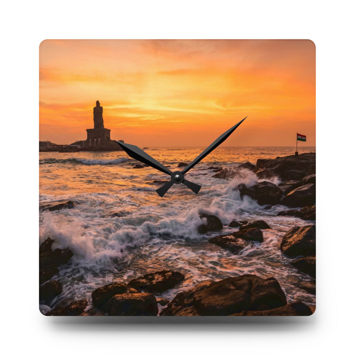 Acrylic Wall Clock - Golden Hour Coast