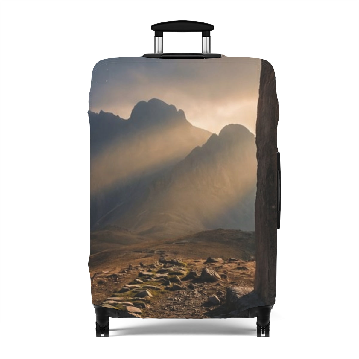 Luggage Cover - Mystic Monolith Ancient Persian Mountain Art...