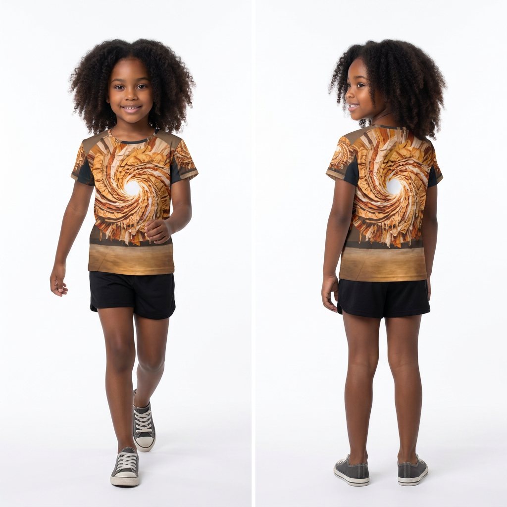 Kids Sports Jersey with Abstract Solar Mandala