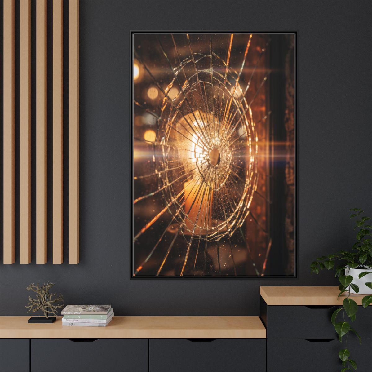 Framed Matte Canvas - Shattered Glass