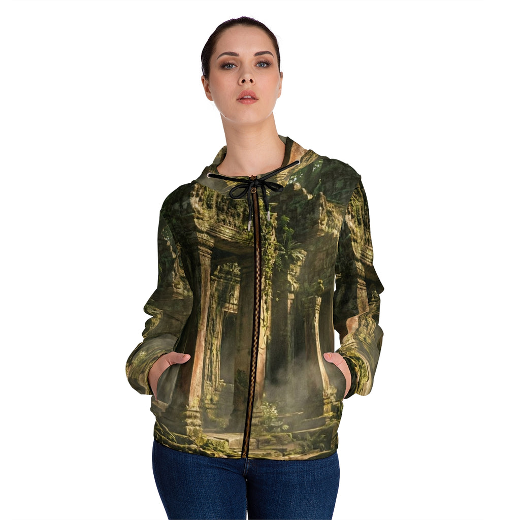 Women's Full-Zip Hoodie - Lost Ruins | Echovira Gallery
